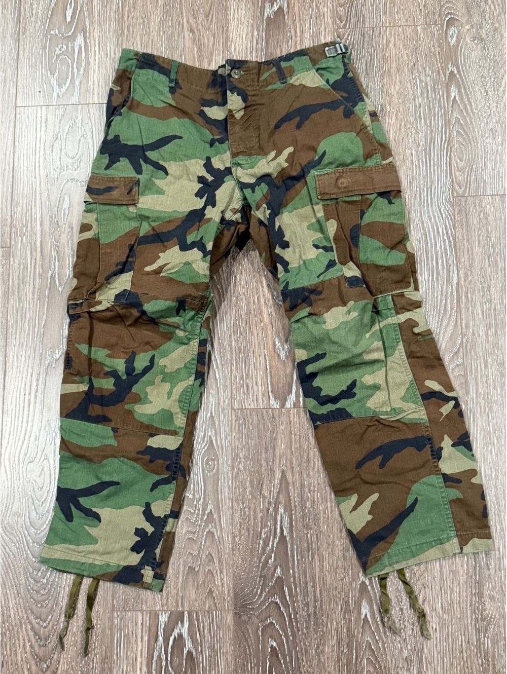Vintage Woodland Camo BDU Pants Hot Weather Mens Medium